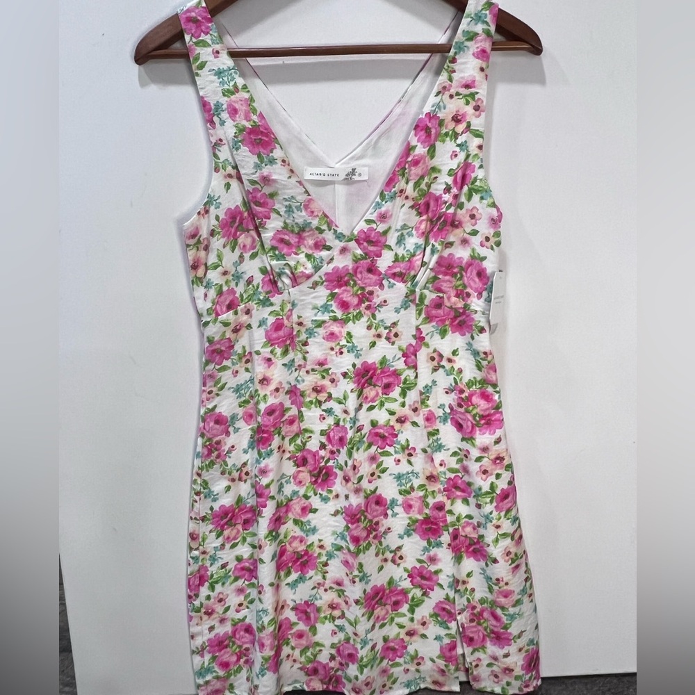 Altar'd State Pink and Green Floral Dress